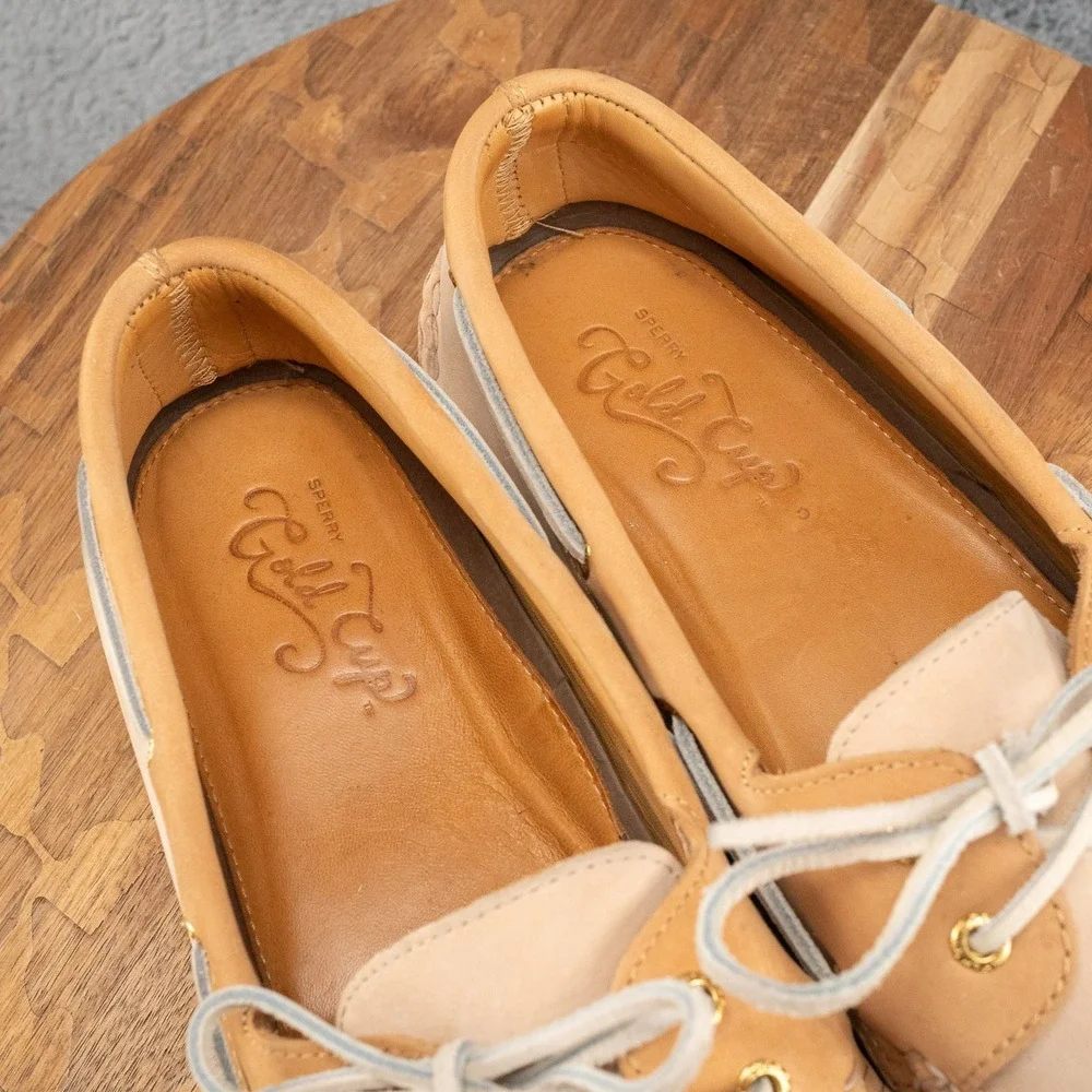 Sperry Gold Cup Boat Shoes Mens 15 M A/O 2-Eye 2-Tone Cream Leather Preppy